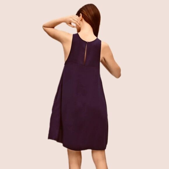 Aritzia Wilfred HIGH QUALITY Trompette Purple Halter Sleeveless Mini Dress - Picture 2 of 15